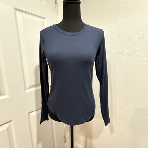 Elegant Navy Long Sleeve Women's Top